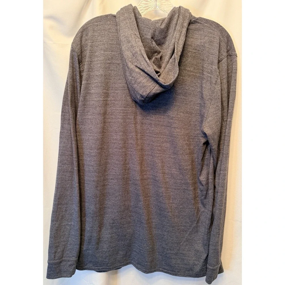 The North Face Men's Tri-Blend Henley Hoodie Size Large Blue Lightweight Casual
